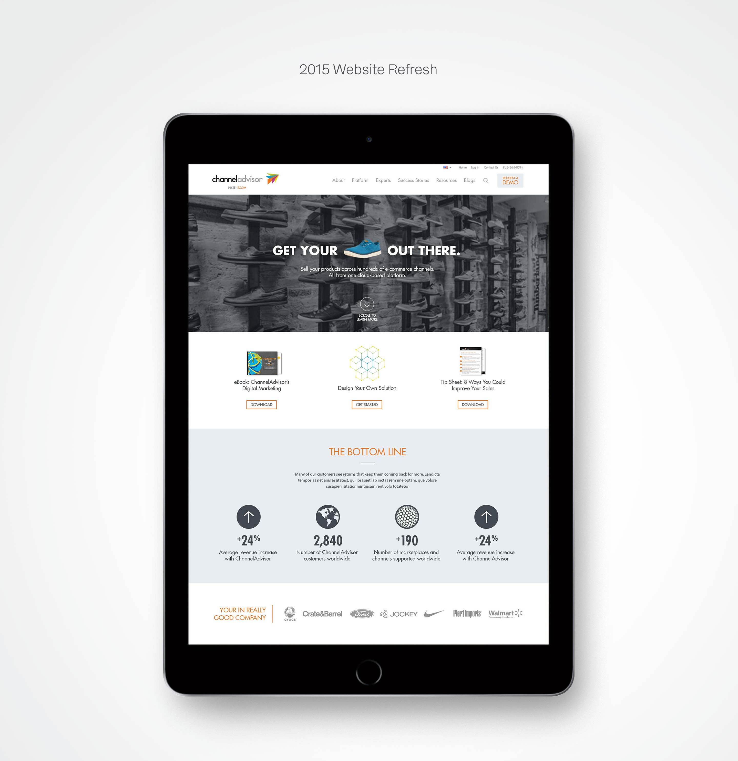 ChannelAdvisor 2015 website mock-up-ideya