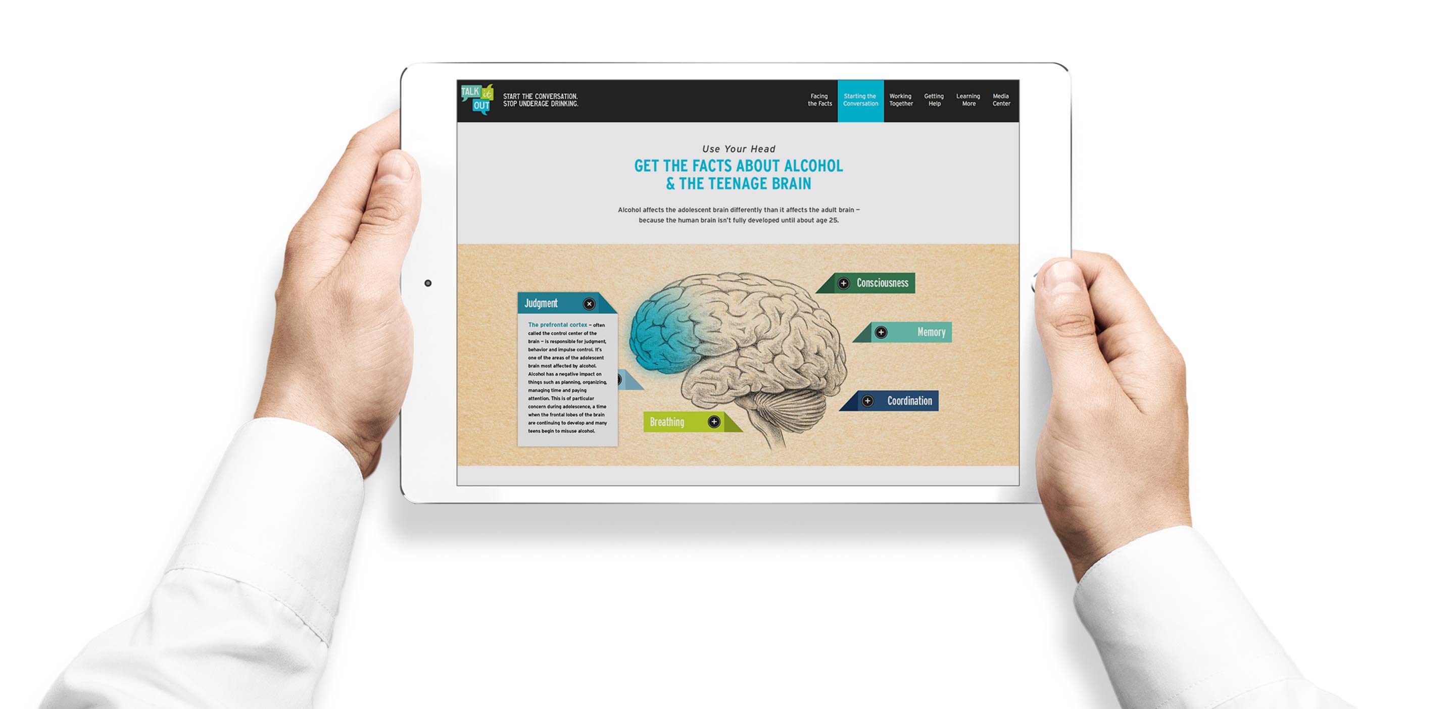 Talk it out brain web page-ideya